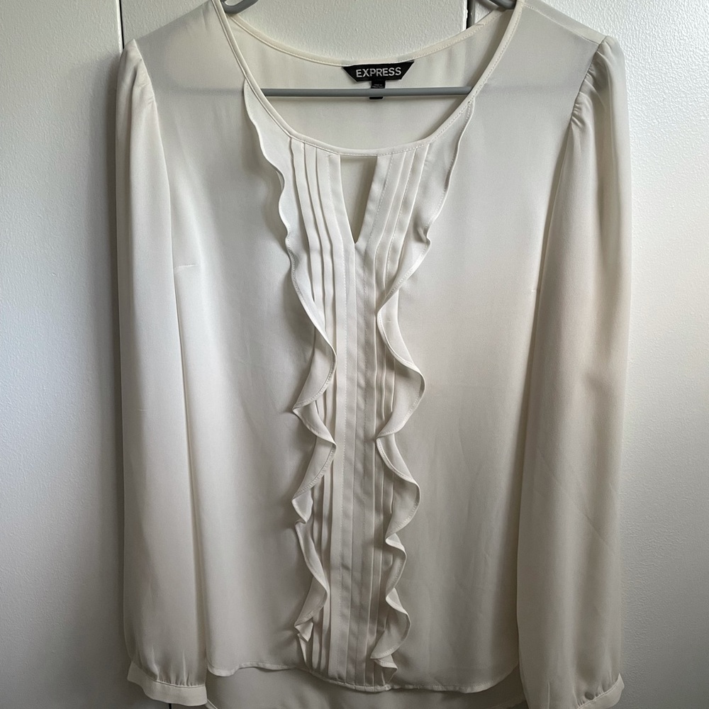 3/$30 Express ruffle long sleeve blouse